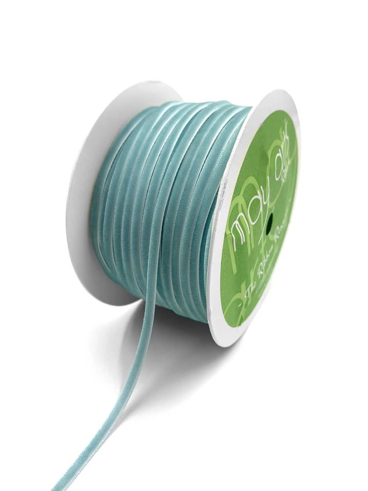 Corda in velluto blu cielo da 1/8" per la vendita all'ingrosso da parte di May Arts Ribbon