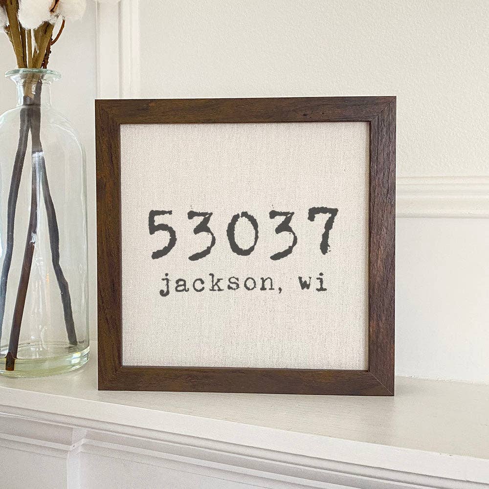 Indigo Tangerine – wholesale Art print – Zip Code - Custom Framed Sign1