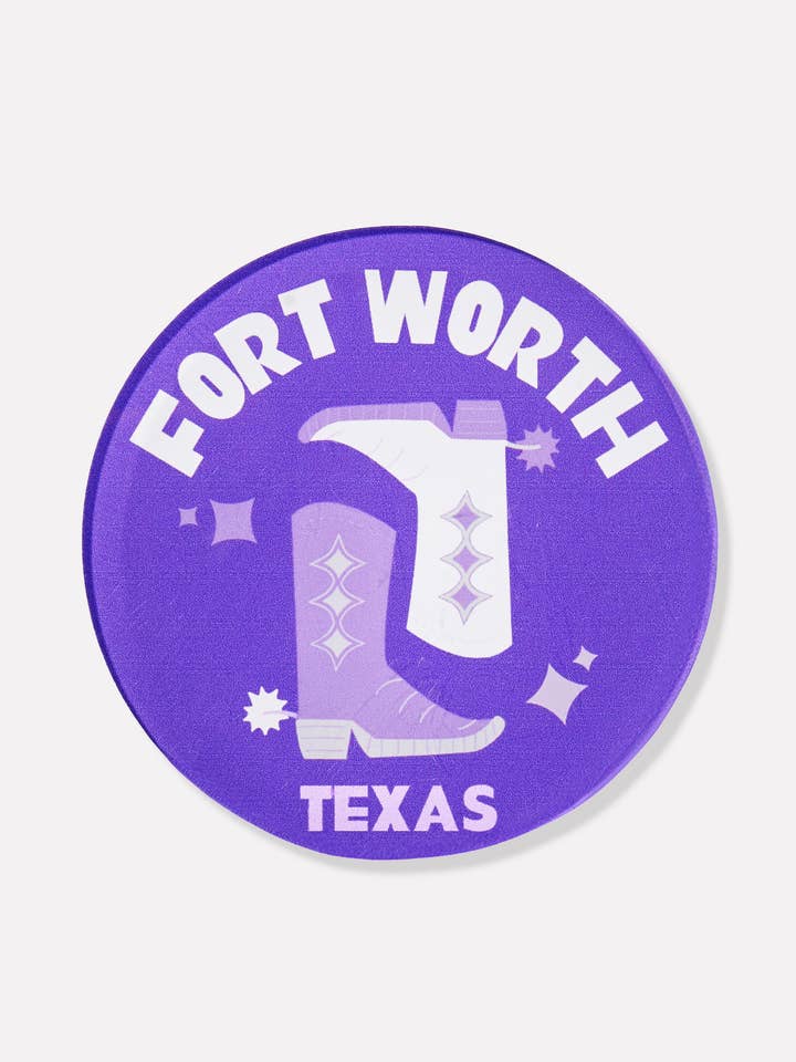 Fort Worth, Texas Acrylic Drink Coaster for wholesale by Tart By Taylor