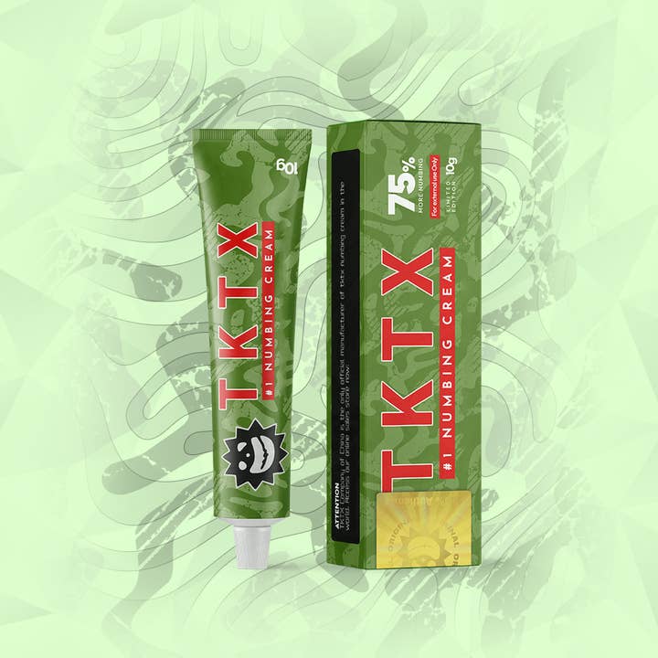Green TKTX Numbing Cream - Venta al por mayor Producto para cuidado de tatuajes - Crema Anestésica para Tatuajes TKTX Verde - 75% Internacional
