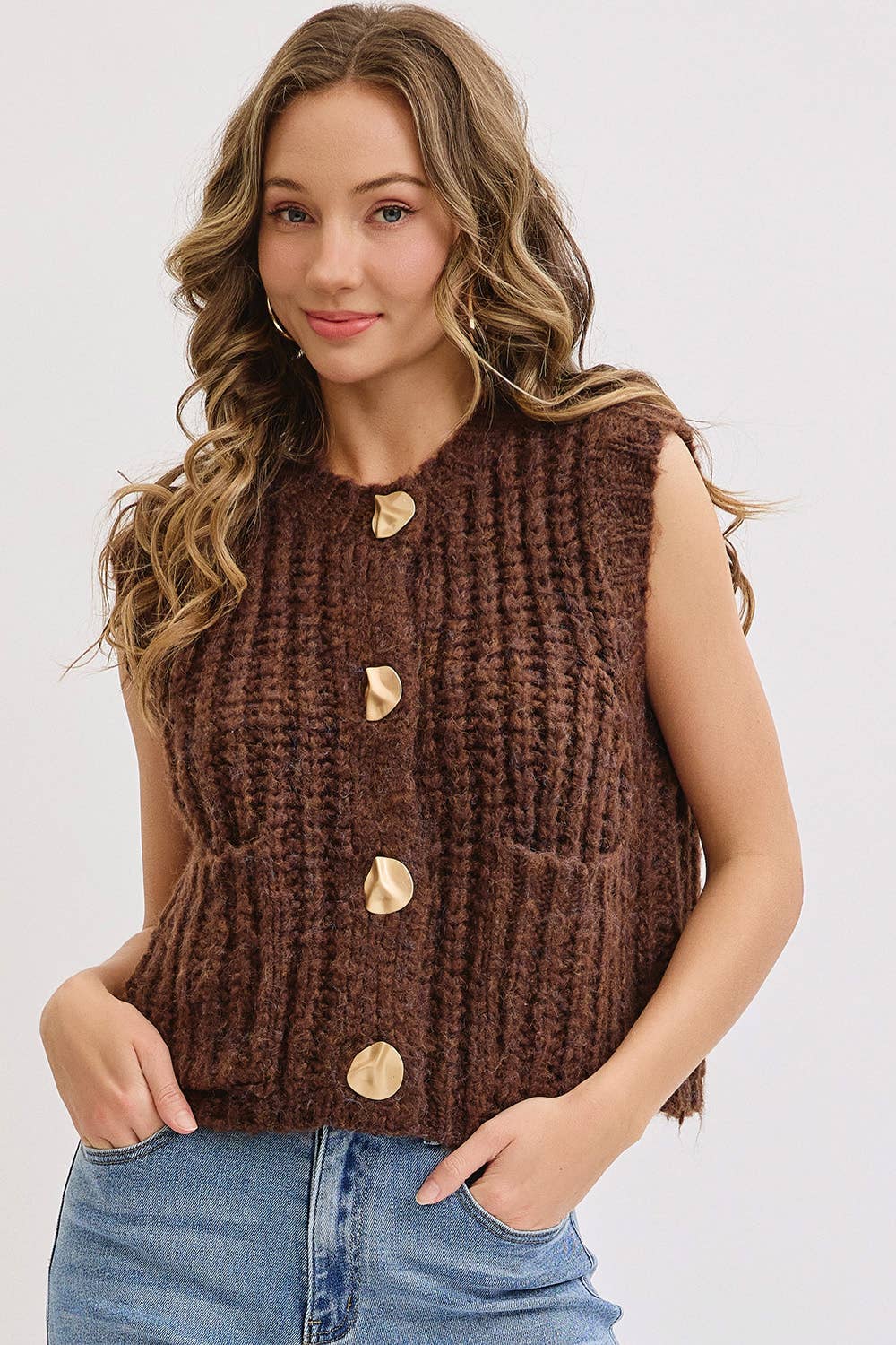 Sweet Lovely by Jen - Wholesale Knit Sweater - Women's - CHUNK SWEATER KNIT VEST 48