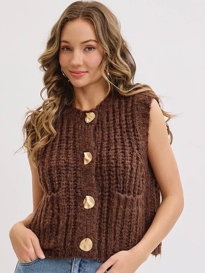 Sweet Lovely by Jen - Wholesale Knit Sweater - Women's - CHUNK SWEATER KNIT VEST 48