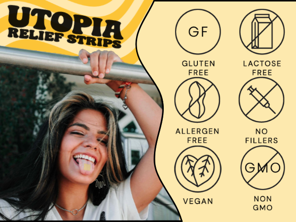 Utopia Relief Strips - Vendita all'ingrosso Vitamine/integratori orali - Strisce Pre-Party (5 pezzi) - Espositore da banco incluso3