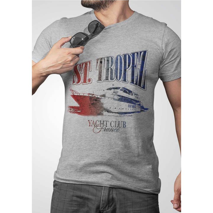 ST TROPEZ YACHT CLUB SHORT SLEEVE TEE for wholesale by Art by Forgrand
