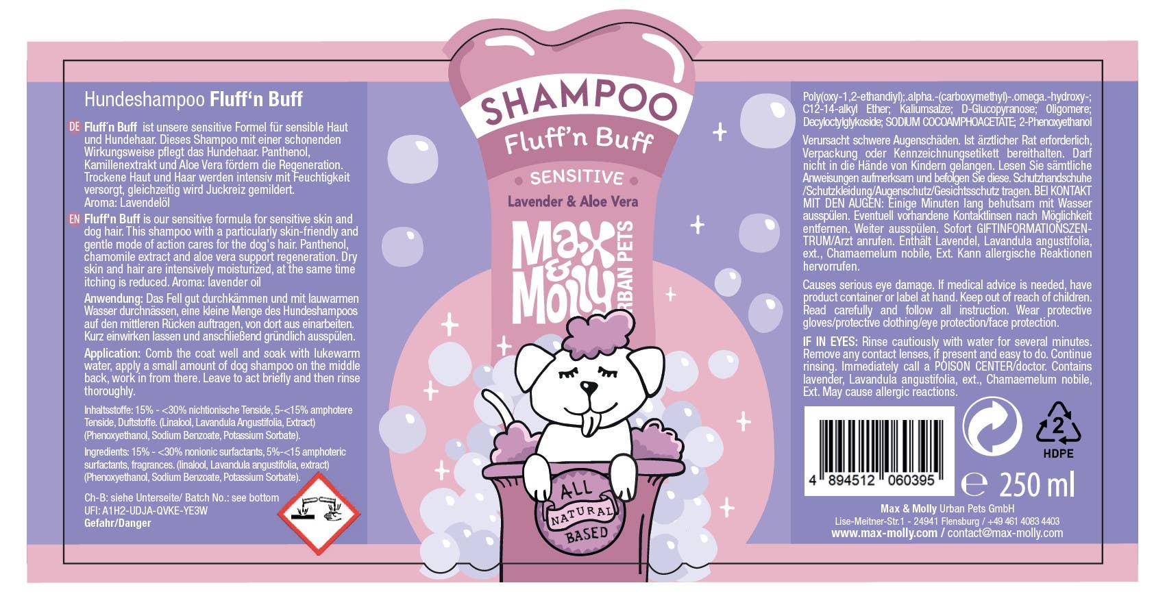 Max & Molly - Wholesale Pet Shampoo - Dog - Dog Shampoo Fluff´n Buff 250ml2