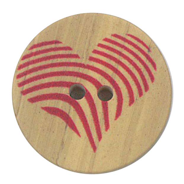 BUTTON WITH WOODEN IMITATION PRINT HEART MODEL 2 for wholesale by NEMARK