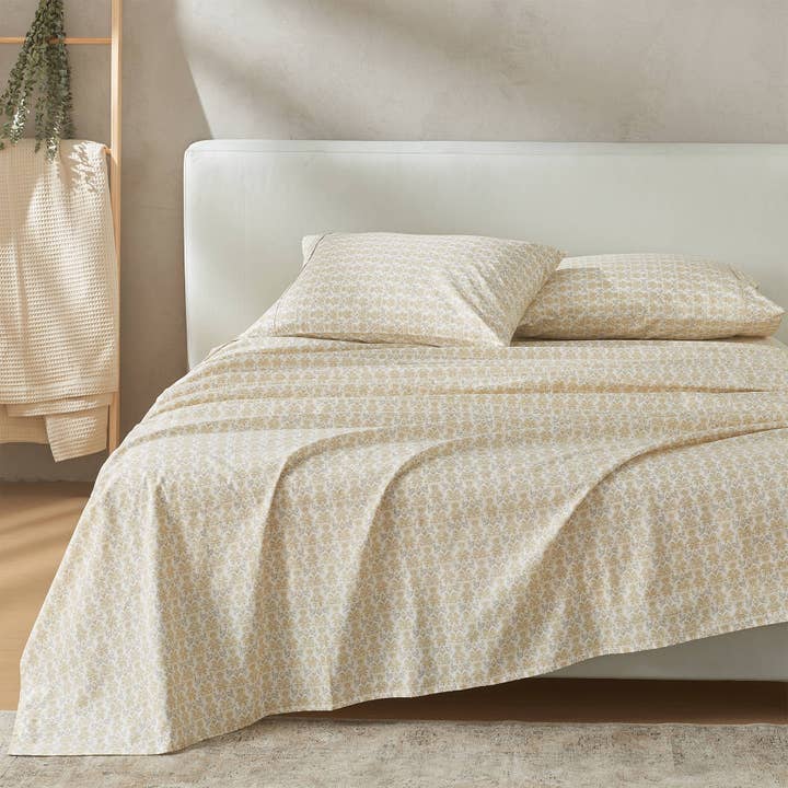 BH Collective - Wholesale Sheet Set - 100% Cotton Percale Floral Printed Cool & Crisp Sheet Set
