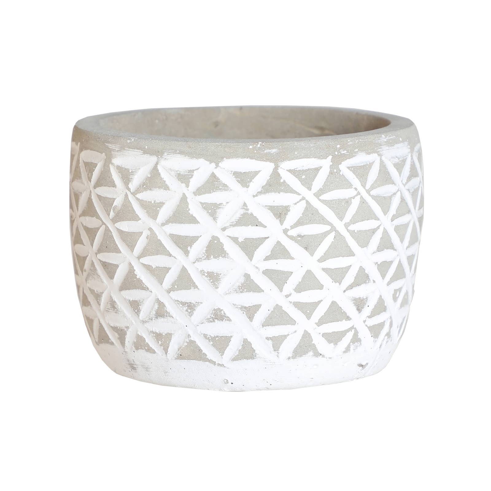 B&B - Wholesale Plant Pot - Planter, Cement, White Color, 12X12X8cm0