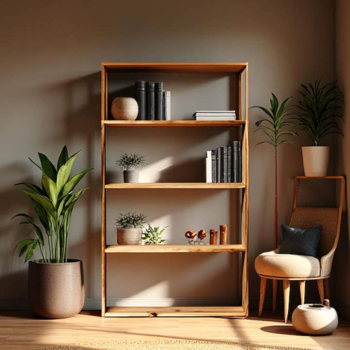 TSURUGI Étagère - Bibliothèque. Hauteur 145 cm. Finition "D A R K" pour la vente par Raw Wood