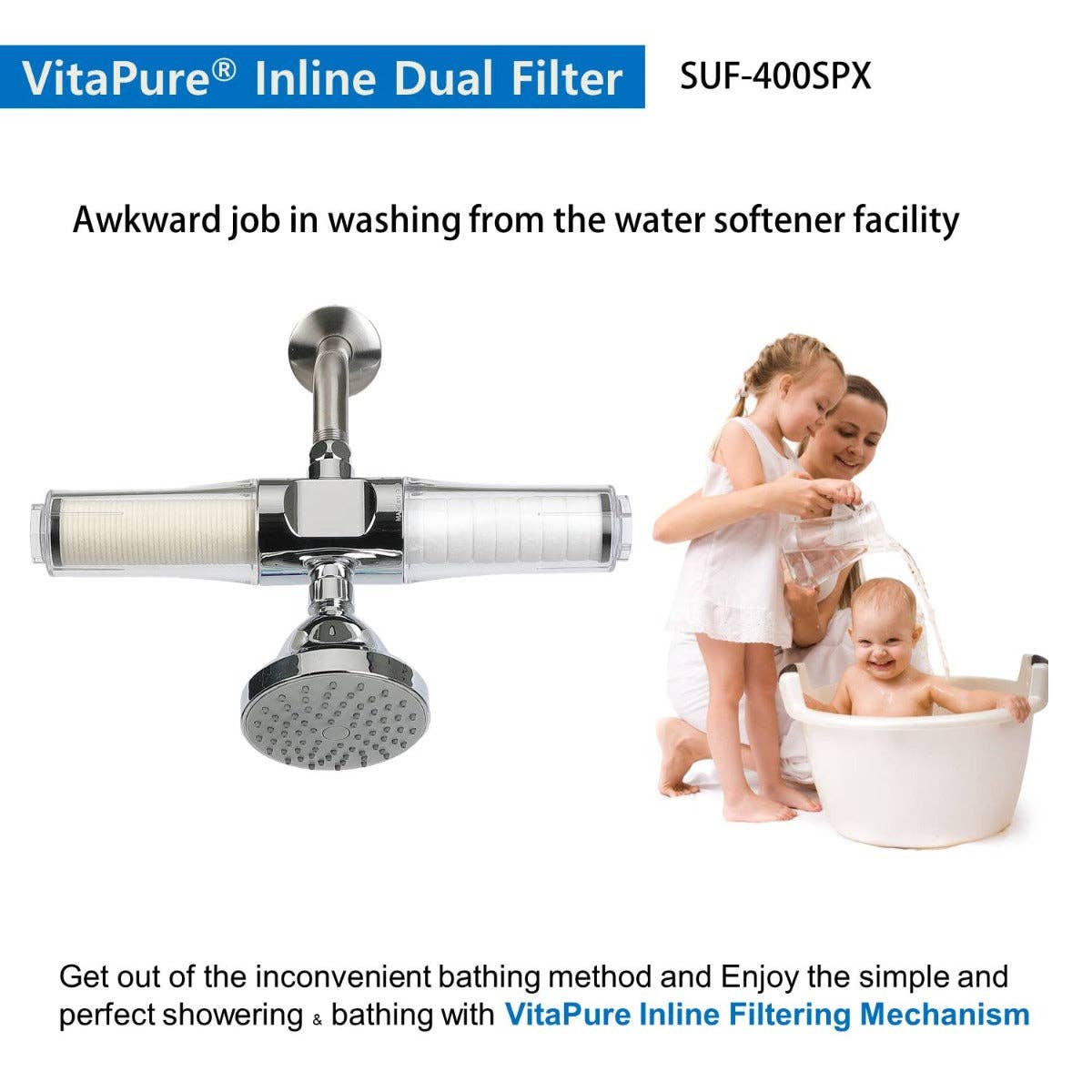 VitaPure America - Wholesale Water Filter - SUF-400SPX Inline Universal Shower filter6