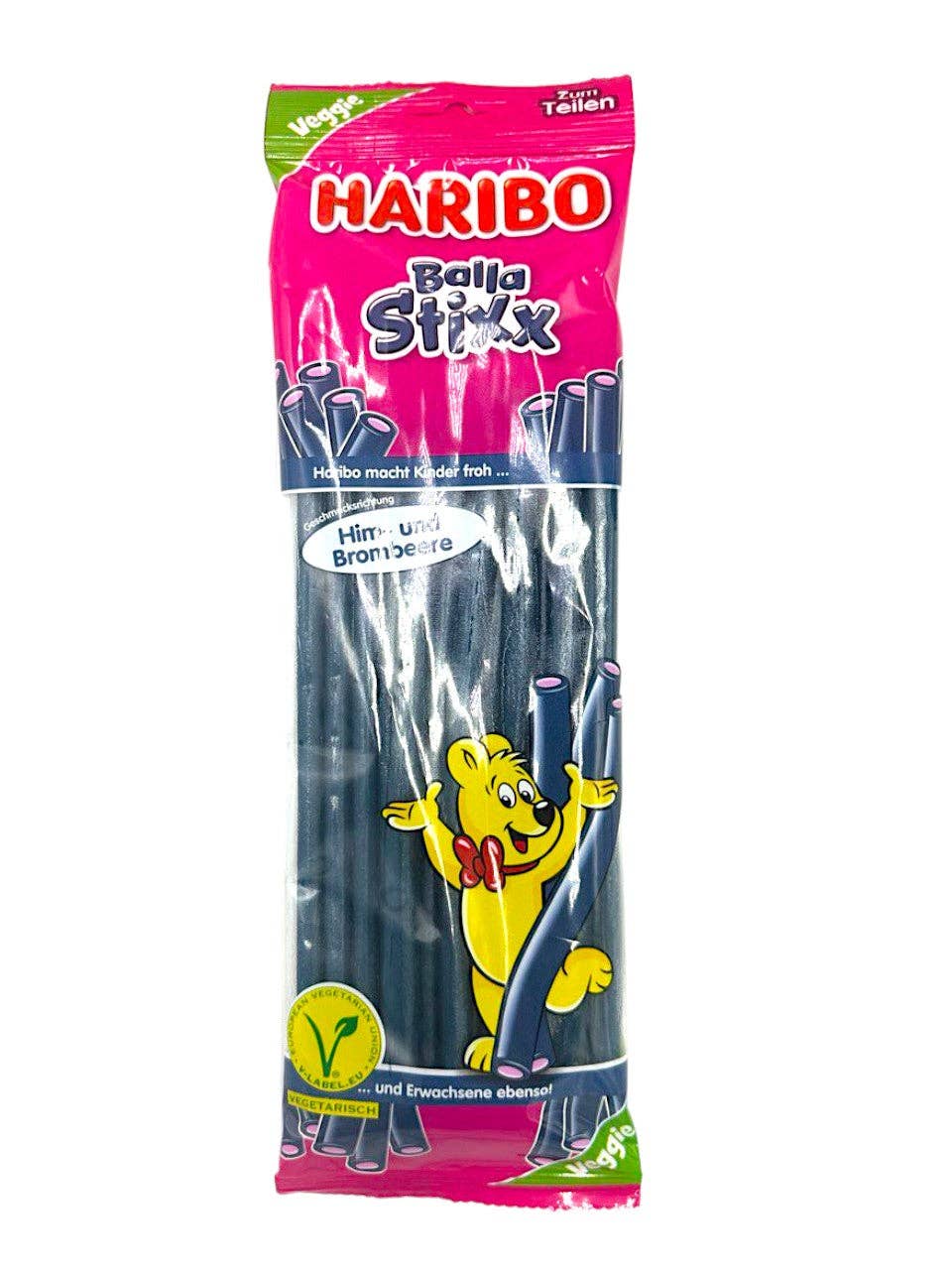 Global Bite Co - Vente Bonbons gélifiés - Haribo Balla Stixx aux framboises et aux mûres 200 g (Allemagne)1