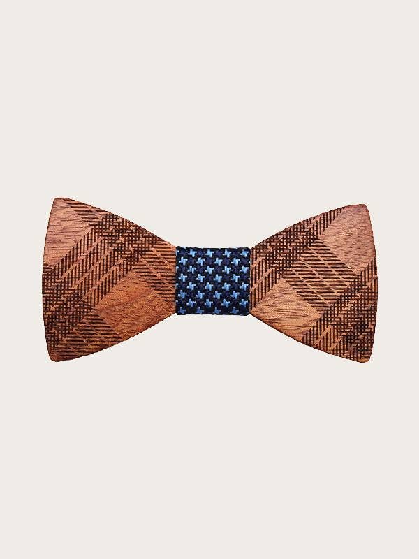 Men's Wooden Bow Tie - Tartan for wholesale by Wood&Chic