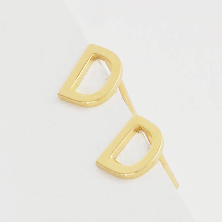 Sensibling Corp. - Wholesale Stud/Post Earrings - Gold Dipped Metal Initial Monogram Stud Earrings76