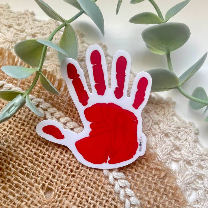 artbyjfm - Wholesale Sticker - Red MMIW Hand Vinyl Sticker3