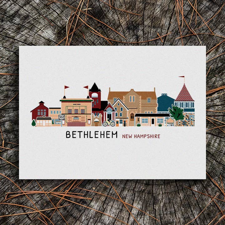 Bethlehem New Hampshire Cityscape Print for wholesale by Soijen Illustrations