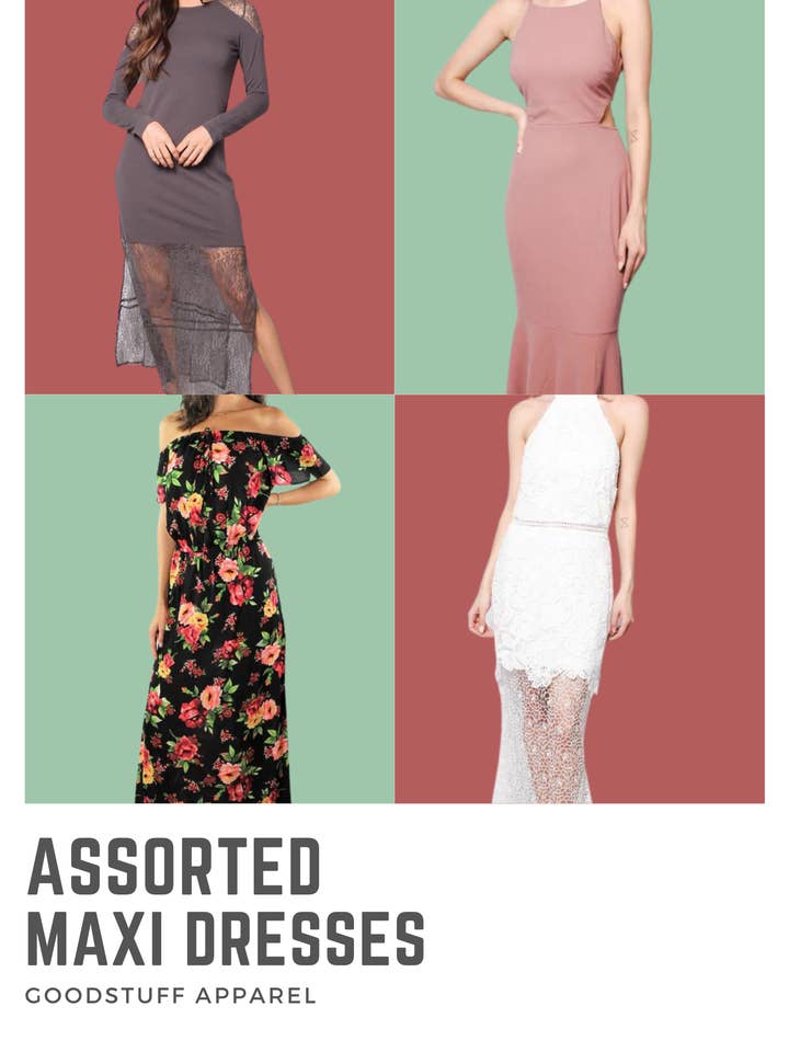 Robes longues assorties pour femmes 8/paquet pour la vente par Good Stuff Apparel