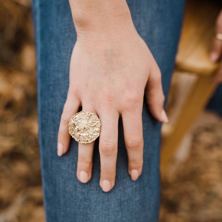 Las Lobas - Wholesale Cocktail/Statement Ring - Coin Ring1