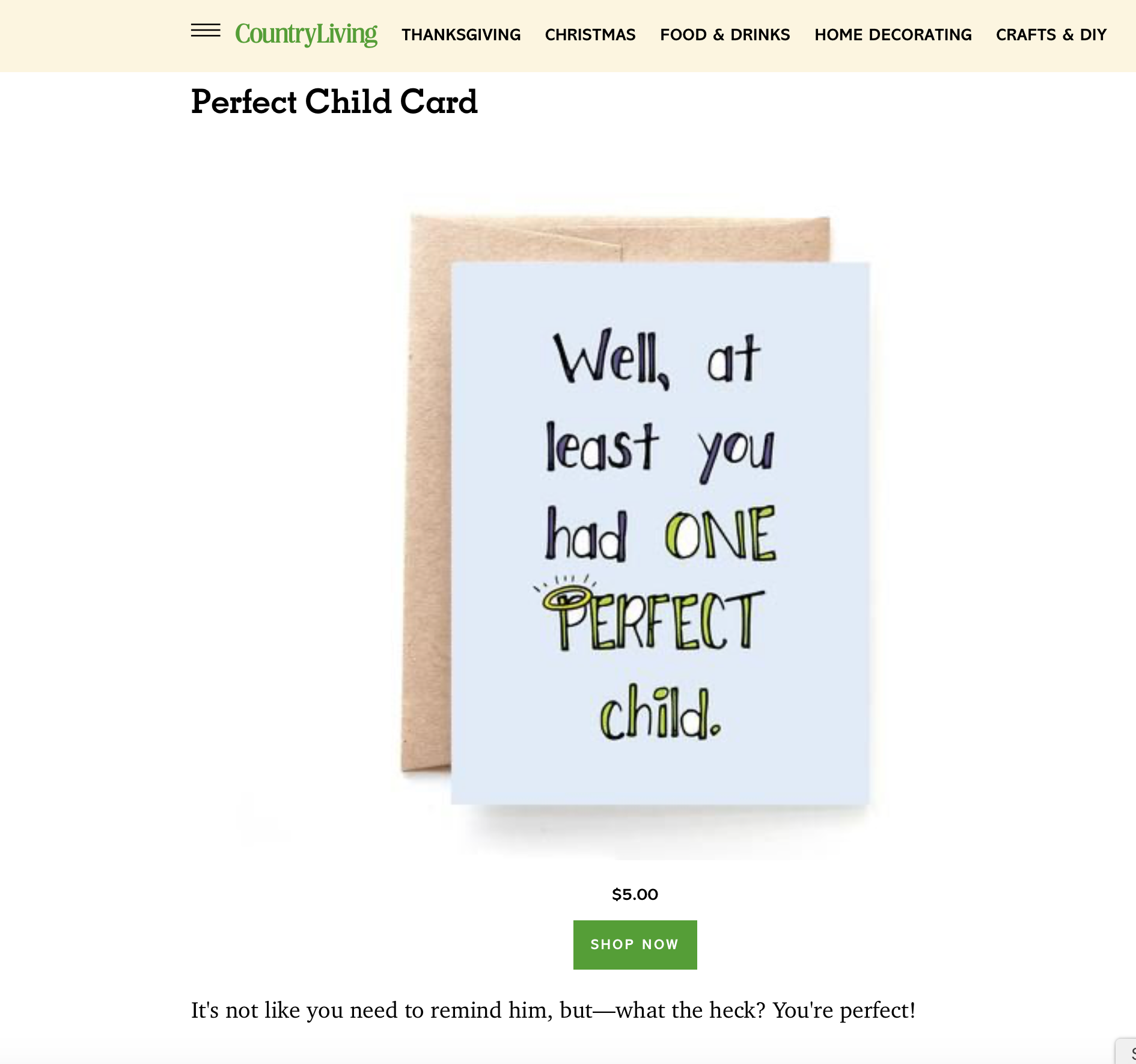 Yellow Daisy Paper Co. - Wholesale Father's Day Card - One Perfect Child, Funny Father's Day Card, Funny Mother1