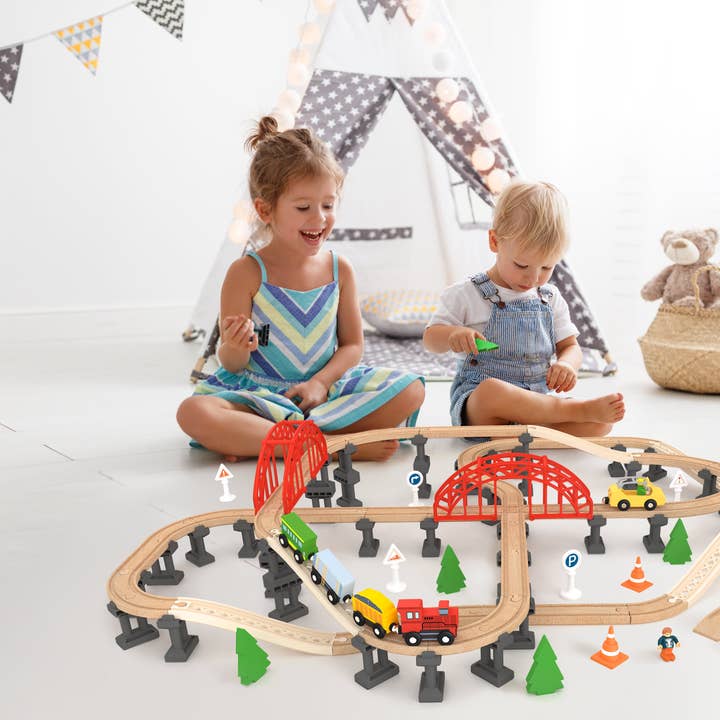 Leo & Friends - Wholesale Toy Set - Kids - Leo & Friends Railway Bridge Set, Wooden Toy2