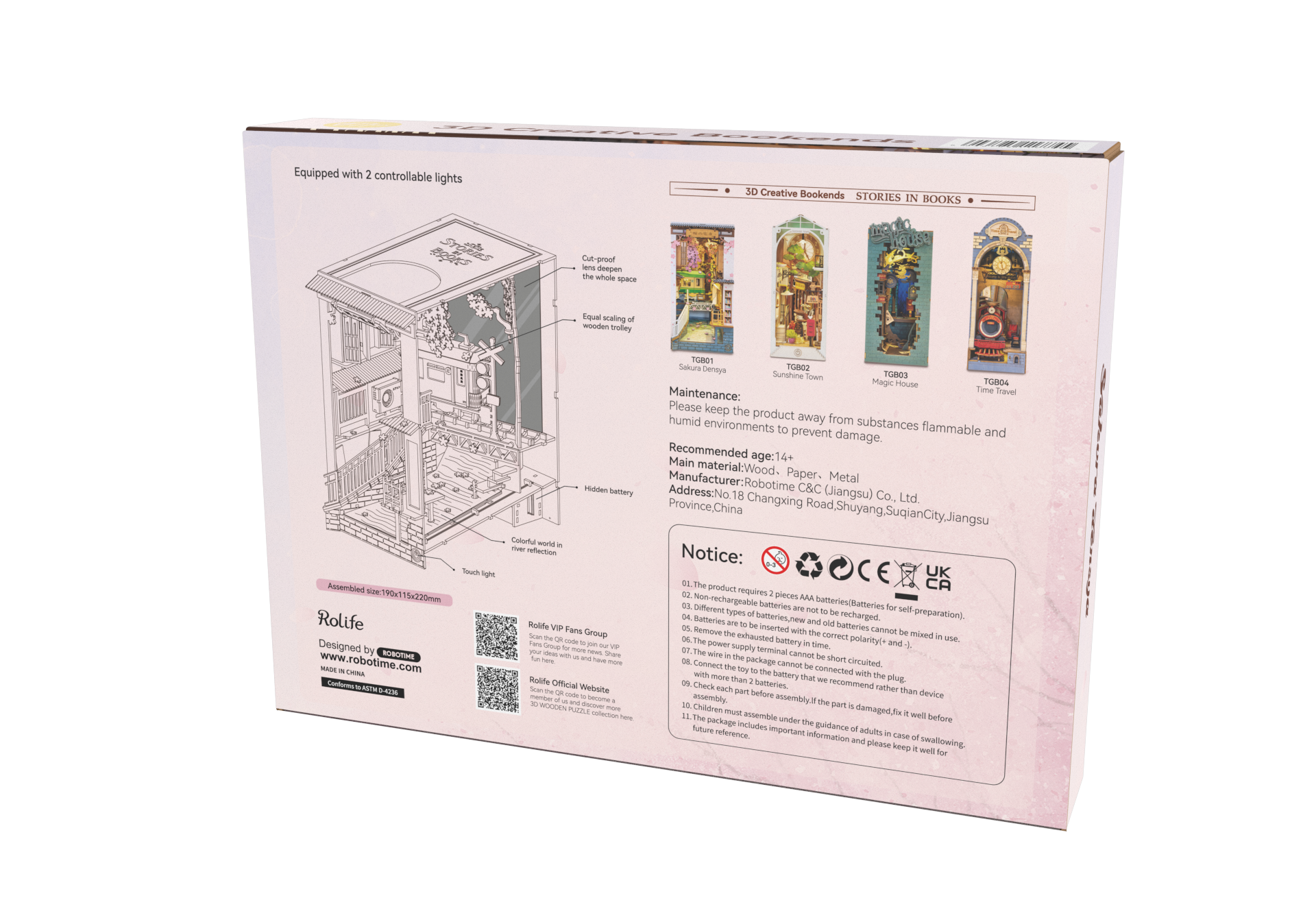 Robotime - Wholesale DIY Craft Kit - TGB01 Rolife Sakura Densya DIY Book Nook Shelf Insert Kit5