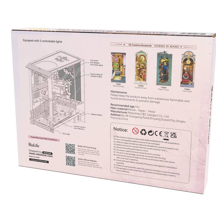 Robotime - Wholesale DIY Craft Kit - TGB01 Rolife Sakura Densya DIY Book Nook Shelf Insert Kit5
