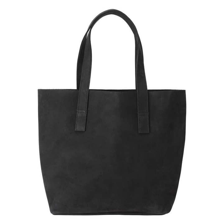 Sac fourre-tout classique en cuir | Suede noir pour la vente par Jerusalem Sandals