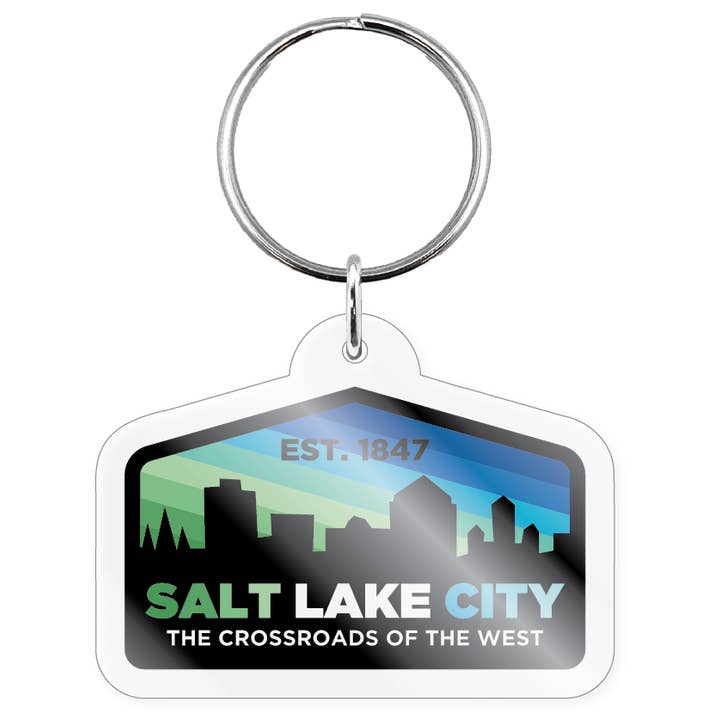 Keychain - Utah 1847 Salt Lake City for wholesale by Morris Magnets