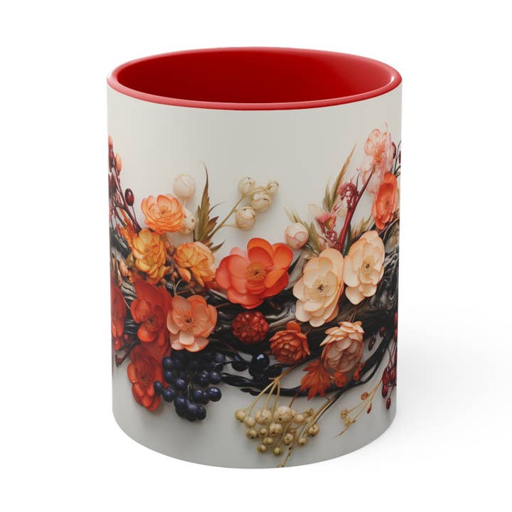 Petal Retreat Pressed Flower Mug Boho Wildflowers Cottagecore Coffee Mug Vintage Botanical Mug Pressed Garden Lover Pastel Floral Nature for wholesale by Outlaw Design Crafts and Gifts