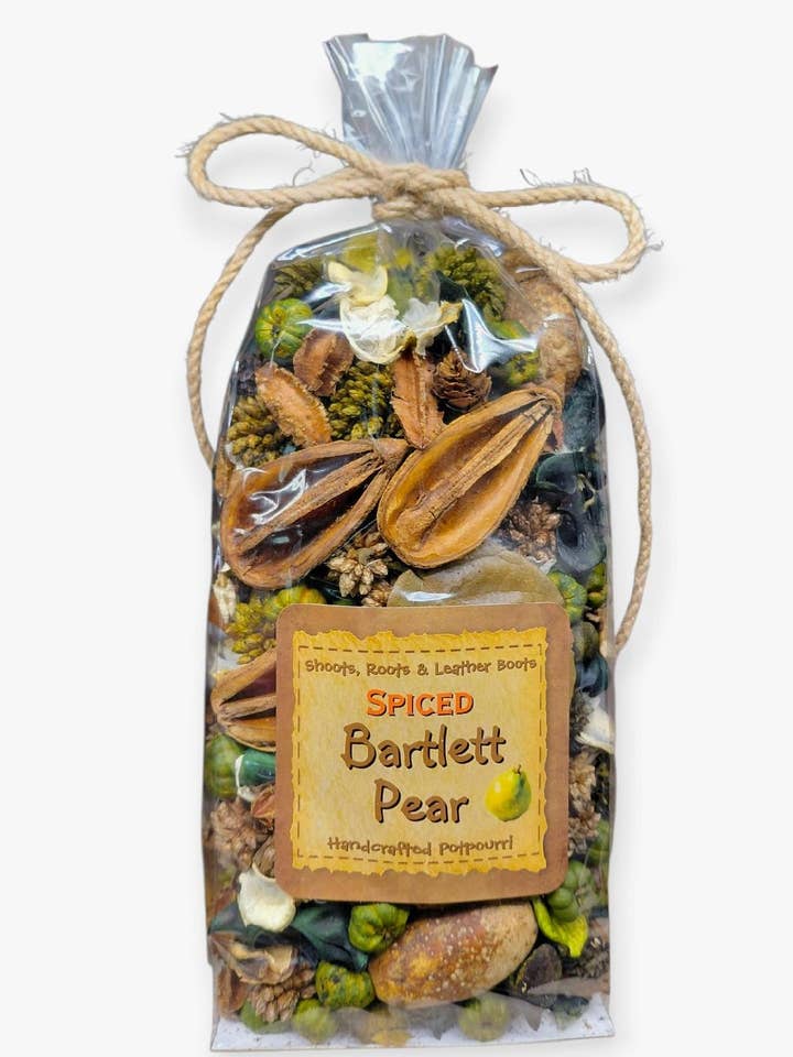 Spiced Bartlett Pear Handcrafted Country Potpourri. for wholesale by Shoots, Roots & Leather Boots