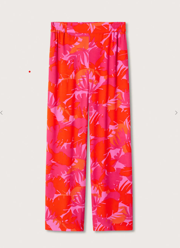 Corallo fucsia Pantaloni palazzo con stampa Palm Springs - CK08183 in vendita all'ingrosso su Faire2