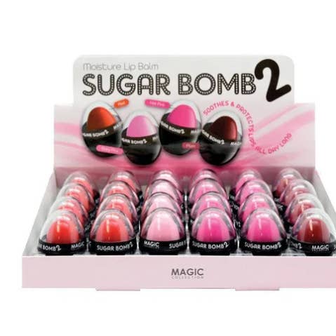 SUGAR BOMB LIP BALM SMOOTHES & PROTECTS LIPS 24PC BOX SET for wholesale by Majestic Wholesale