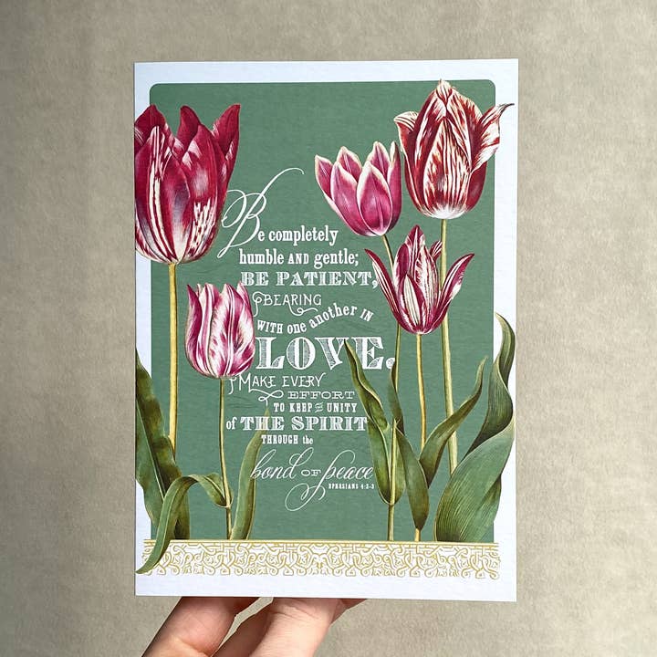 Carte des Écritures sur la Patience envers les Autres pour la vente par The Happy Envelope