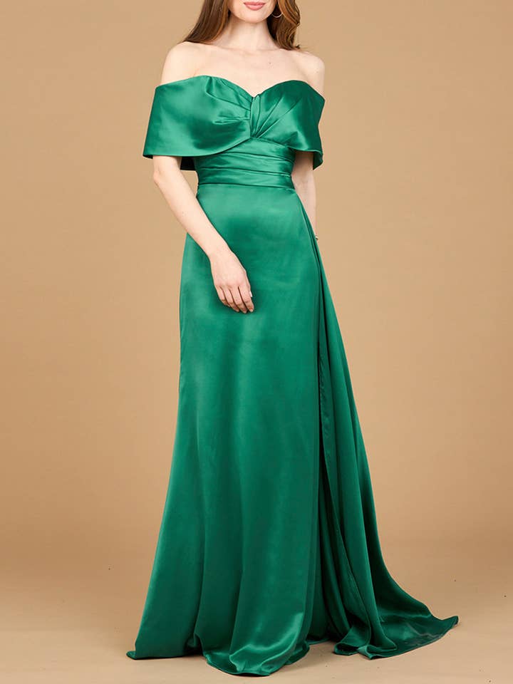 Lara New York - Wholesale Gown - Women's - Off Shoulder Satin Dress5