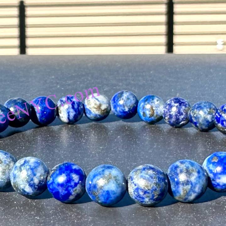 KayleeNYC - Wholesale Beaded Bracelet - Natural Lapis Lazuli 5.5-6mm 7.5” Crystal He1