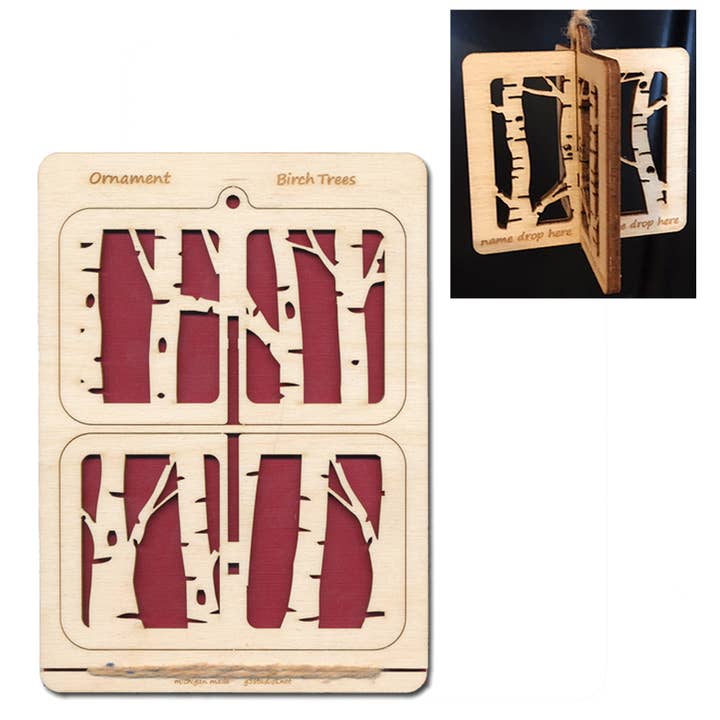Large 3D Ornament Card - Birch Trees for wholesale by G3 Studios