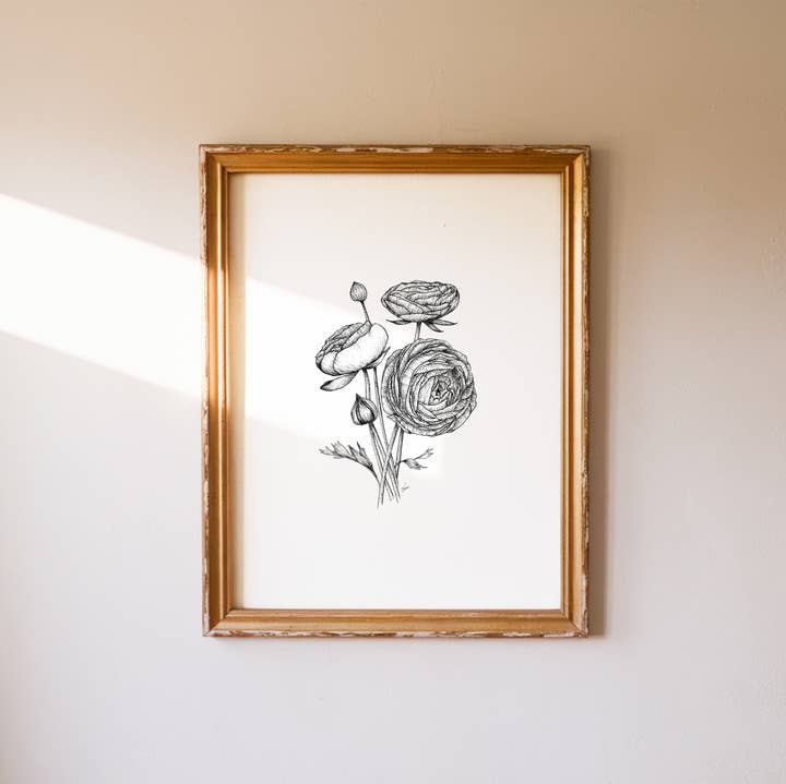 Ranunkel Print for engroshandel hos Vanee.ink