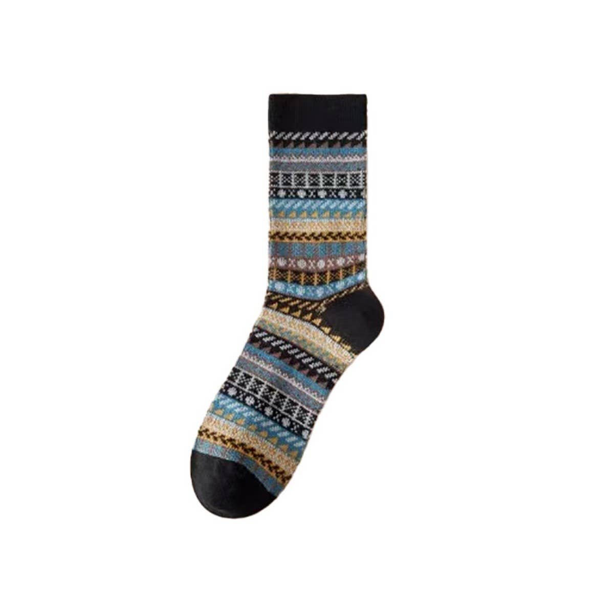 NINEXIS - Vente Chaussettes – unisexe - CWMS03047_CHAUSSETTES HOMME VINTAGE ETHNIQUES EN COTON1