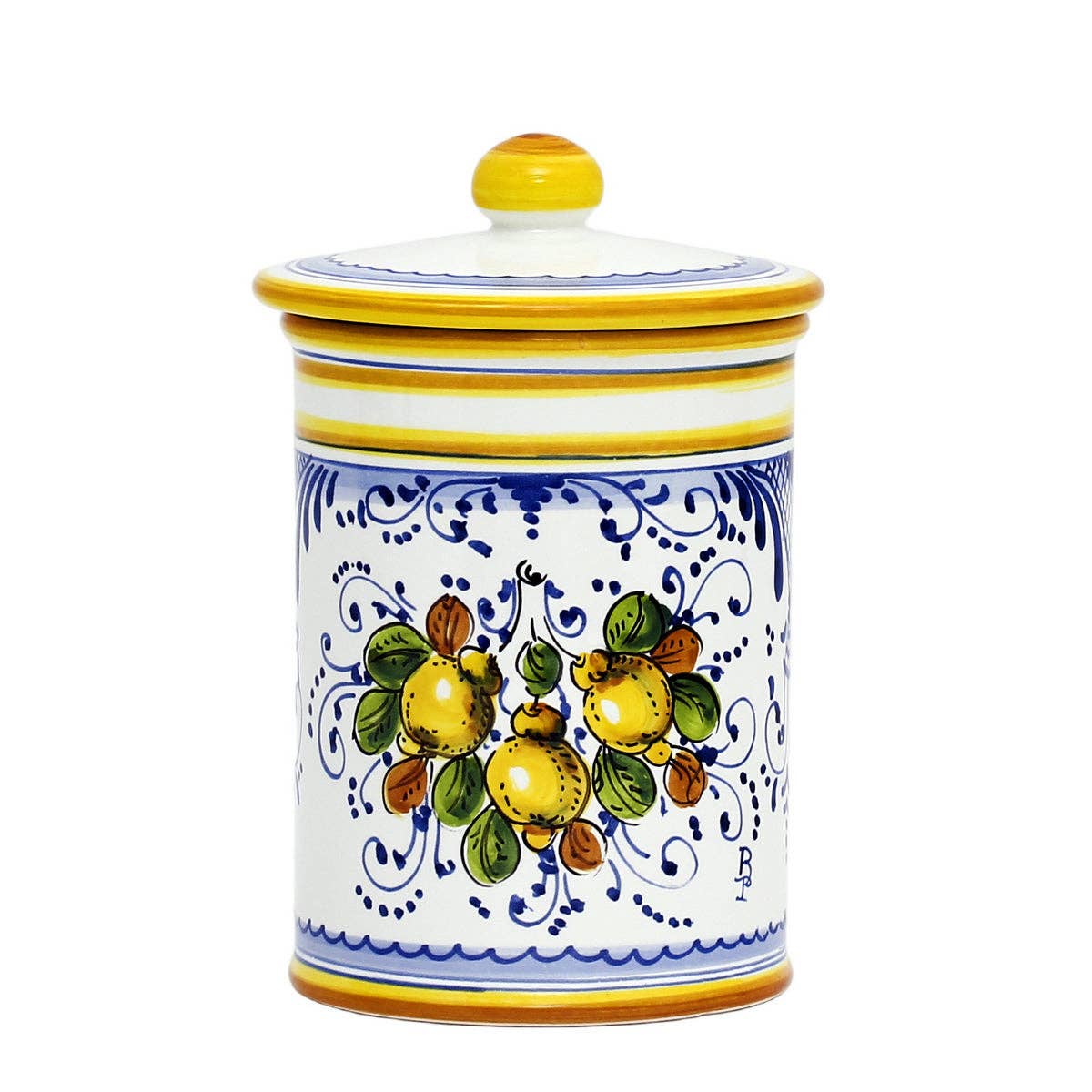 Artistica - Deruta of Italy – wholesale Canister – LIMONCINI: Tuscan Canister 'CAFFE' (Coffee) lemon design3