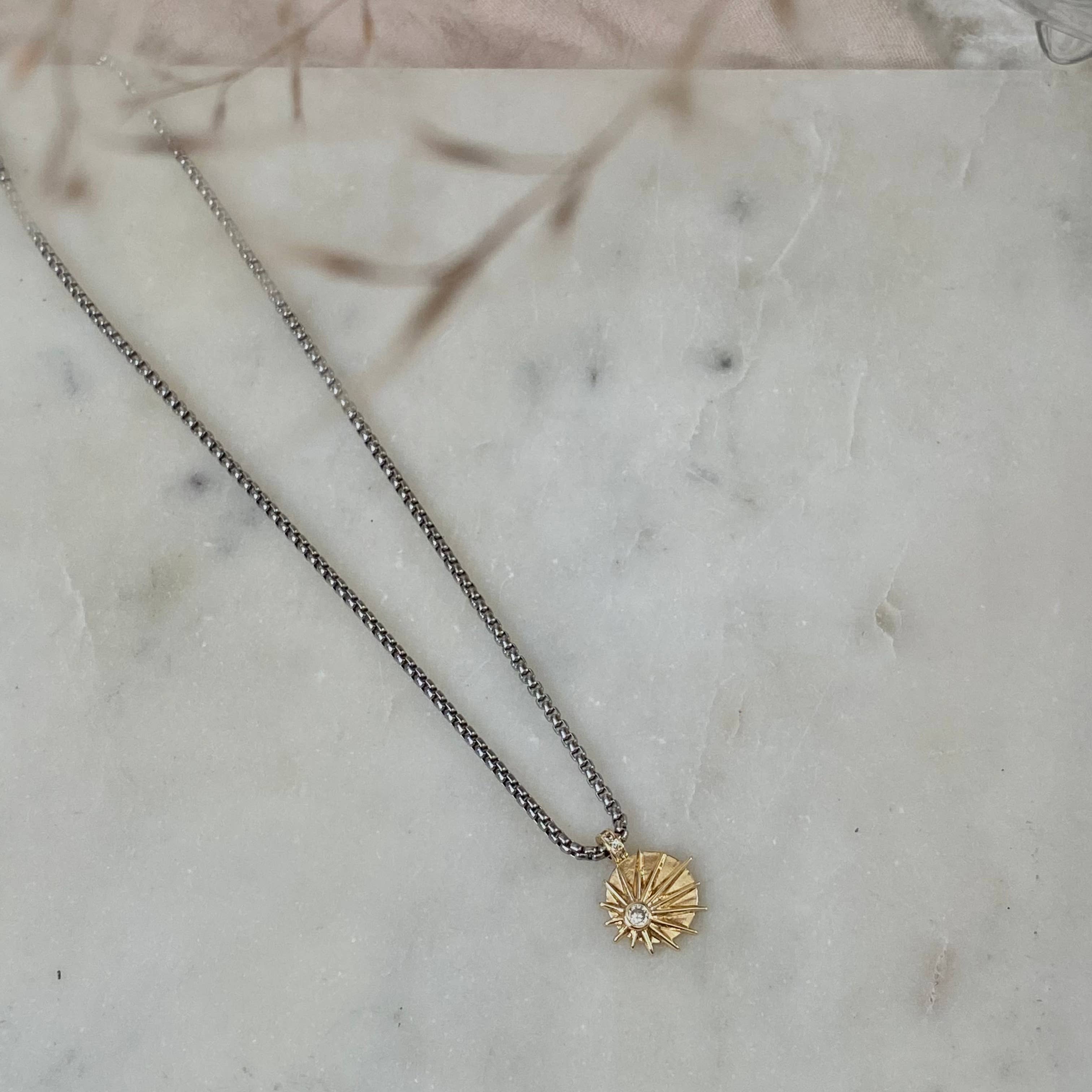 Amady Jewelry – Großhandel Kette mit Anhänger/Charm – Sonnenaufgang Zirkonia vergoldete Halskette Silber Ombre6