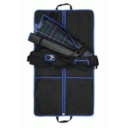 Komplett Kilt Outfit Carrier inklusive Kilt Roll - Blue Trim för wholesale av The Scotland Kilt Company