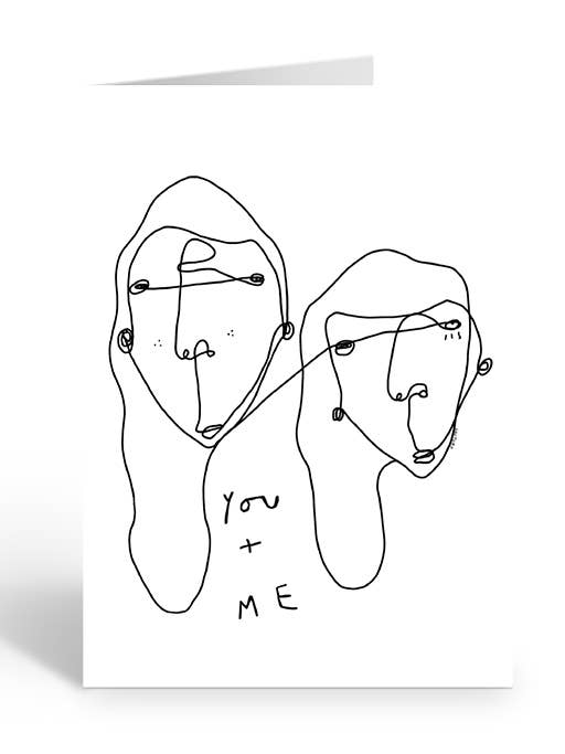 YOU + ME Greeting Card for wholesale by Two Brides Presents