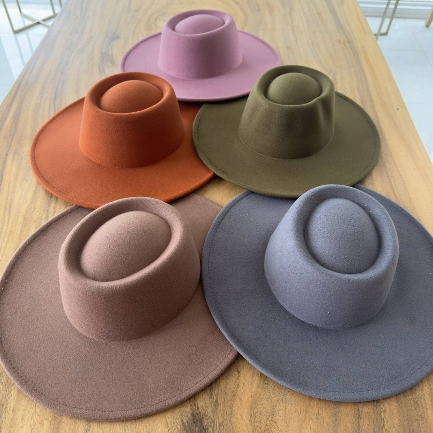 One and Only Accessories - Wholesale Boater Hat - Women's - VEGAN FELT BOATER PREMIUM HAT15