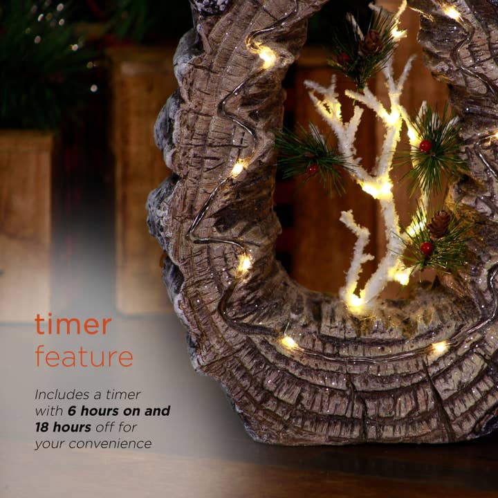 Alpine Corporation - Wholesale Christmas Decoration - Alpine Corporation Santa Statue with Carved Wood Look