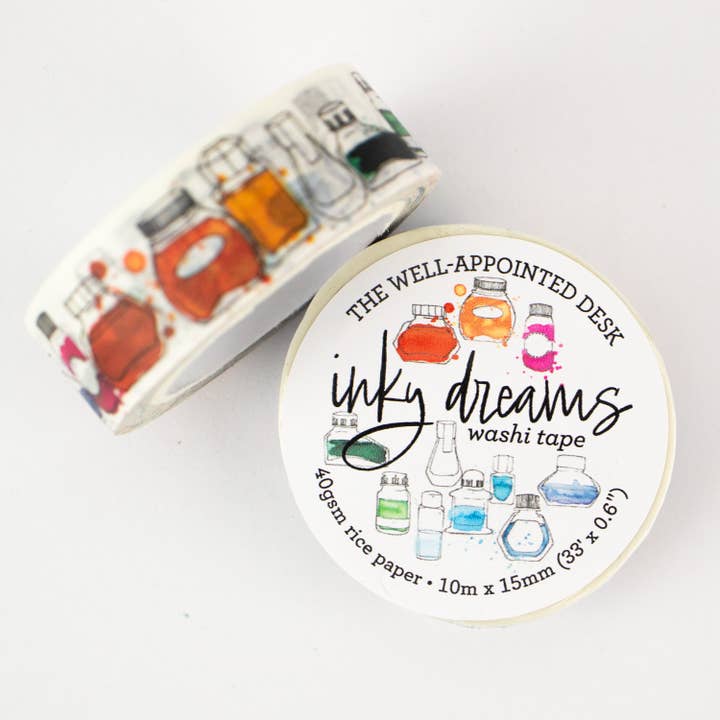 "Inky Dreams" Ink Bottle Washi Tape for wholesale by The Well-Appointed Desk