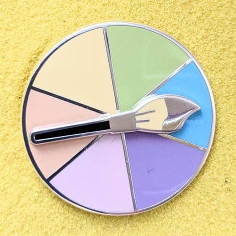 Insigne à épinglette en émail dur Pastel Paintbrush Decision Spinner pour la vente par SmallRiniLady