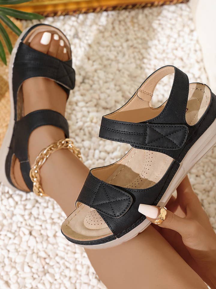 Rentoes – wholesale Sandals – Women's – Women's Comfort Flat Sandals with Velcro Straps JS698-37