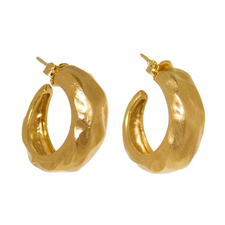 Gold Chunky Chili Hoops for wholesale by Alexandra Hakim