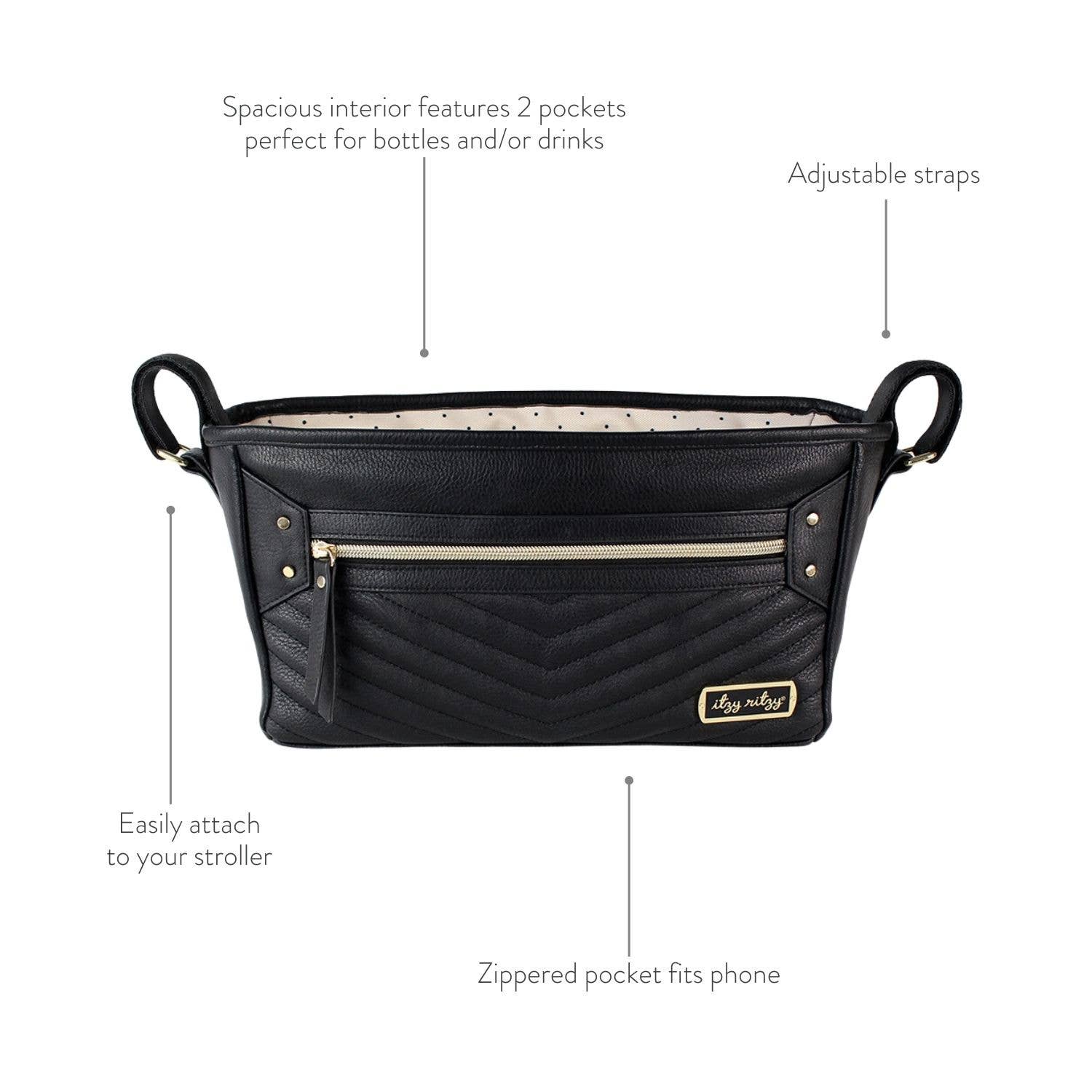 Itzy Ritzy - Wholesale Stroller Cover/Accessory - Baby - Jetsetter Black Travel Stroller + Wagon Caddy13