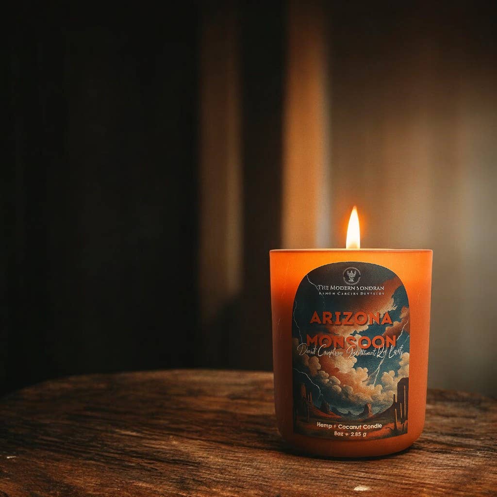 The Modern Sonoran - Wholesale Jar/Filled Candle - Arizona Monsoon Candle: Desert Creosote + Rain + Red Earth1