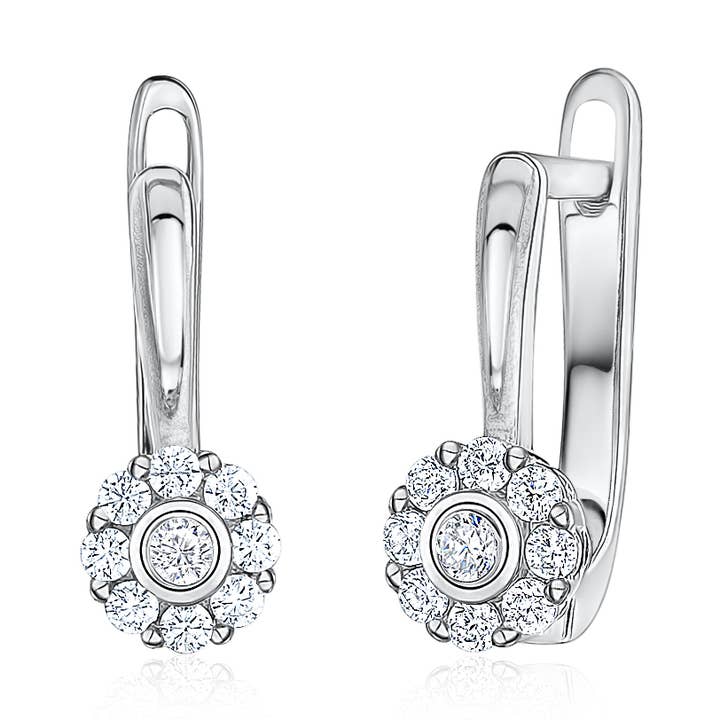 Fermoir à levier en argent sterling 925 Unicornj avec halo et mois de naissance pour la vente par Massete